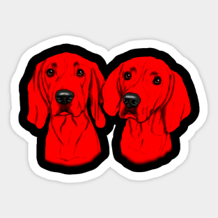 two red dogs Sticker